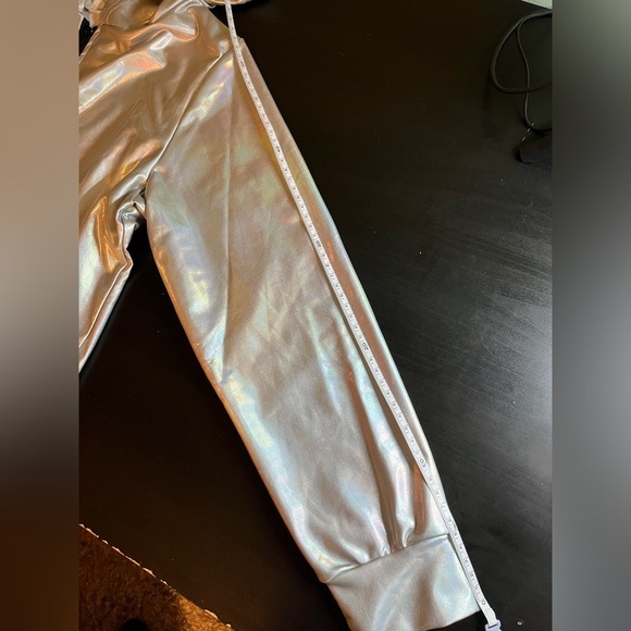 Silver iridescent zip hoodie - high stretch - Picture 6 of 7
